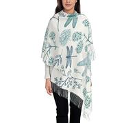 Dragonfly Print Cashmere Blanket Scarf - Women Shawl, Extra-Large Size,Womens Gifts