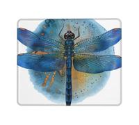 Dragonfly Print Printed Gaming Mouse Pad 10.3x8.3 Inches, Non-Slip Rubber Base Laptop Mousepad Desk Mat with Stitched Edges for Gamer, Office, Home
