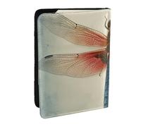 Dragonfly Print Printed Passport Holder - 6.5 x 4.5 Inch RFID Blocking Travel Wallet,Stylish Passport Cover,Lightweight Document Organizer for Cards