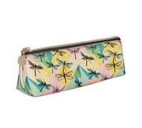 Dragonfly Print Triangular Pencil Case Supplies Organizer Large-Capacity Office Stationery Pouch