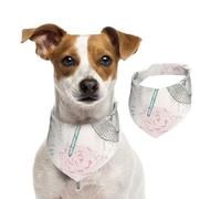 Dragonfly Shabby Chic Roses Worn Old Vintage Floral,Dog Bandanas Cotton Pet Scarf Adjustable Bibs for Pet,S