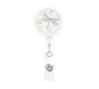Dragonfly Shabby Chic Roses Worn Old Vintage Floral, Retractable Badge Holder,Badge Reels Holder with ID Clip Alligator Clip