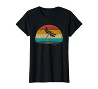 Dragonfly Shirt Retro Dragonfly Entomology Insect Lover Value Graphic T-Shirt, Women, Black, S