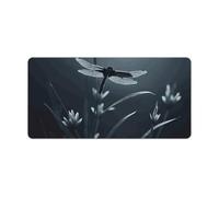 Dragonfly Silhouette Desk Mat with Stitched Edges, Rubber Mouse Mat for Keyboard Mats Non-Slip Waterproof Desk Pad Office Supplies Large Gaming Mouse Pad for Home Work