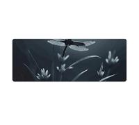 Dragonfly Silhouette Desk Mat with Stitched Edges, Rubber Mouse Mat for Keyboard Mats Non-Slip Waterproof Desk Pad Office Supplies Large Gaming Mouse Pad for Home Work