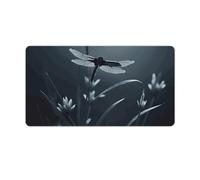 Dragonfly Silhouette Desk Mat with Stitched Edges, Rubber Mouse Mat for Keyboard Mats Non-Slip Waterproof Desk Pad Office Supplies Large Gaming Mouse Pad for Home Work