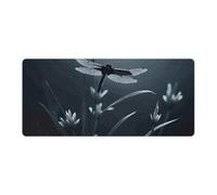 Dragonfly Silhouette Desk Mat with Stitched Edges, Rubber Mouse Mat for Keyboard Mats Non-Slip Waterproof Desk Pad Office Supplies Large Gaming Mouse Pad for Home Work