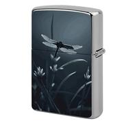 Dragonfly Silhouette Lighter Case Metal Double-Sided Lighter Cover Pocket Lighters Sleeve Windproof Lighters Accessories for Men Women