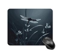 Dragonfly Silhouette Mouse Pad Square Laptop Mouse Mat Cute Computer Mousepad Keyboard Pad Non-Slip Desk Pads for Gaming Office Work Home 20 * 25cm