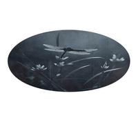 Dragonfly Silhouette Round Area Rug Non Slip Backing Doormat Water Absorbent Plush Throw Low-Pile Non-Slip Floor Mat Carpet for Living Room Bedroom Entryway Nursery Room 90 * 90cm
