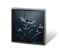 Dragonfly Silhouette Square Lapel Pin 0.7x0.7in Aluminum Badge Stylish Personalized Accessory Daily Wear