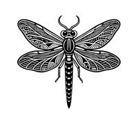 Dragonfly Silhouette Stencil Fine Carving Stickers 42x46.6cm Glass Stickers Black