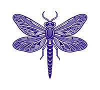 Dragonfly Silhouette Stencil Fine Carving Stickers 67.2x74.6cm Tattoo Culture DarkBlue