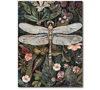 Dragonfly Stamped Cross Stitch Kits for Adults - Embroidery Kits for Beginners Adults,11 CT Patterns Dimensions Counted Cross Stitch Kits for Adults Arts Craft 12x16 inch