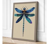 Dragonfly Study Botanical Canvas Wall Art Print 18x12 Inch (46 x 30 cm)