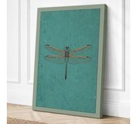Dragonfly Study Minimalist Canvas Wall Art Print 24x16 Inch (61 x 41 cm)