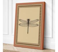 Dragonfly Study Vintage Canvas Wall Art Print 18x12 Inch (46 x 30 cm)