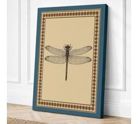 Dragonfly Study Vintage Canvas Wall Art Print 36x24 Inch (91 x 61 cm)