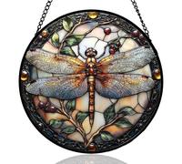 Dragonfly Suncatcher Dragonfly Gifts Acrylic Stained Glass Effect Sun Catcher 2D Flat Hand Painted Window Hanging Ornament, Vibrant Sun Catchers for Windows Garden Patio Balcony Home Decor