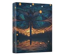 Dragonfly Sunset 3 Ring Binders 1.5 Inch Clear View Three Ring Binders Versatile Binder Fits 200 Sheets 1 Pack