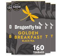 Dragonfly Tea Golden Breakfast Black Tea, 4x40 (160 Tea Bags) Bright & Smooth English Breakfast Tea, Biodegradable Teabags, TeaBags Bulk,All Day Breakfast Tea