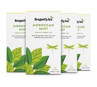 Dragonfly Moroccan Mint Tea | Pack of 4 x 20 Organic Tea Bags (80 Teabags) | Mint Tea Bags | Green Tea Bag | Reviving & Sweet | Compostable Tea Bags