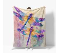Dragonfly Throw Blanket Animal Warm Decor Soft Flannel Blanket Dragonfly Gifts for Kids Boys Girls Men Women 40" X 50"