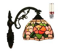 Dragonfly Tiffany Style Wall Sconce E27 Wall Lamp for Bedroom Living Room Dining Hallway Indoor Wall Lighting Fixtures