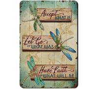 Dragonfly Tin Sign Funny Retro Dragonfly Accept What is Vintage Funny Metal Tin Sign Dragonfly Lovers Gift for Garden Bars Home Office Classroom Bathroom Cafes Kitchen Garage Wall Decor 8x12 Inchch