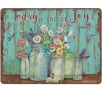 Dragonfly Today I Choose Joy Retro Mens Womens Decorative Aluminum Sign Wall Sign Bar Restaurant Cafe Bar Decor 8x6 Inches