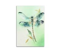 Dragonfly Wall Art Poster Watercolor Dragonfly Decor Wall Print Insect Watercolor Painting Canvas Nature Picture Artwork for Bathroom Living Room Bedroom08x12inch(20x30cm)