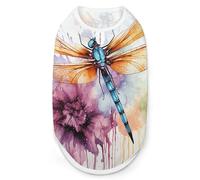 Dragonfly Watercolor Painting Dog Shirt Quick Dry Breathable Pet T-Shirt Soft Stretchy Sleeveless Vest Dog Apparel M