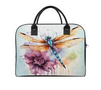 Dragonfly Watercolor Painting Laptop Tote Bag Casual Travel Handbag Multi Pocket Shoulder Bags for Work Travel