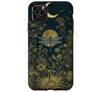 Dragonfly Wildflower Plant Pattern Sage Green Celestial Case for iPhone 11 Pro Max