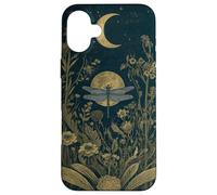 Dragonfly Wildflower Plant Pattern Sage Green Celestial Case for iPhone 16 Plus