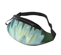 Dragonfly with Water Lily Fanny Pack for Men Women, Waterproof Sports Waist Bag Fashion Belt Bag Crossbody Bags Hip Bum Bag with Adjustable Strap Large Sling Bag Purse for Travel Hiking