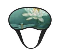 Dragonfly with Water Lily Print Blackout Sleep Mask for Women & Men, Zero Eye Pressure Eye Mask for Travel and All - Around Sleep