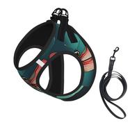 Dragonfly With Water Lily Print Harness Leash Set For Cat Dog, Reflective Adjustable Escape-Proof Vest Lead With Soft Breathable Mesh, For Small Pets And Kitten Puppy