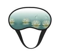 Dragonfly with Water Lily Print Sleep Eye Mask Light Blocking Soft and Comfortable Night Eye Blinder for Women Men for Sleeping Travel Night Shift