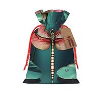 Dragonfly With Water Lily Print Stylish Drawstring Pouches,Reusable Drawstring Gift Bags,Perfect For Holiday And Party