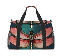 Dragonfly with Water Lily Print Versatility Ample Space Travel Bag Stylish Functional Tote for Outdoor Activities