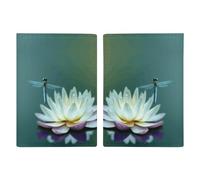 Dragonfly with Water Lily Printed Passport Cover Case Passport Holder For Travel Passport Cards Protector Travel Covers Wallet Case RFID Blocking Leather Card Case for Women Men, Dragonfly with Water