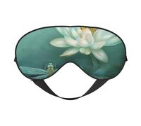 Dragonfly with Water Lily Printing Sleep Mask for Women Men Double-Sided Print Soft Silk Eye Masks Eye Sleep Shade Cover