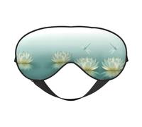 Dragonfly with Water Lily Sleep Eye Mas Updated Design Light Blocking Night Eye Blinder Men Women Shift Travel Gifts