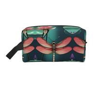 Dragonfly with Water Lily Storage Bag Toiletry Bag Travel Bag Cute Cosmetic Bag Makeup Accessories