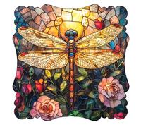 Dragonfly Wooden Puzzle for Adults, Jigsaw Puzzle 200 Pieces, Wooden Puzzles with Unique Shaped Pieces for Famliy Gift, Funny Challenge Puzzle
