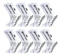 DragonflyDreams 3 Pairs Non Slip Sport Soccer Socks Anti Slip Football Unisex Athletic Socks with Rubber Dots Breathable, White, One Size