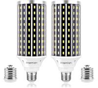 DragonLight 50W Super Bright LED Corn Light Bulbs (400 Watt Equivalent) - E27/E40 Mogul Base LED Bulb - 6000K Daylight 5500 Lumens for Large Area Lighting - Garage Shop Warehouse Barn[Twin Value Pack]