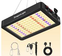 DragonLight BW1000 LED Grow Lights Sunlight Double Chips Full Spectrum with 3-Metre Cable for Greenhouse and Indoor Plant Veg and Flower Growing[Black]