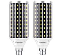 DragonLight Super Bright 50W B22 Bayonet Cap LED Corn Light Bulbs (400 Watt Equivalent) - 6000K Daylight 5500 Lumens, Pack of 2